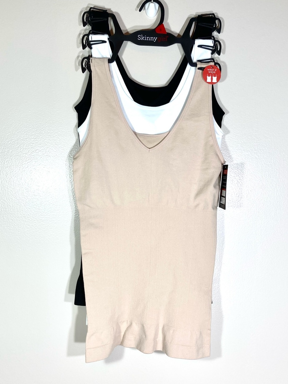 Skinny Girl Shaping Reversible Tanks Women’s Size Small Black/White/Taupe NWT - Picture 1 of 6
